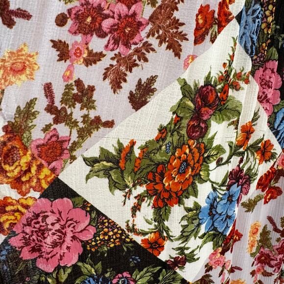 Anthropologie Maeve Shara Pleated Midi Dress Long Sleeve Boho Floral S - Picture 12 of 12